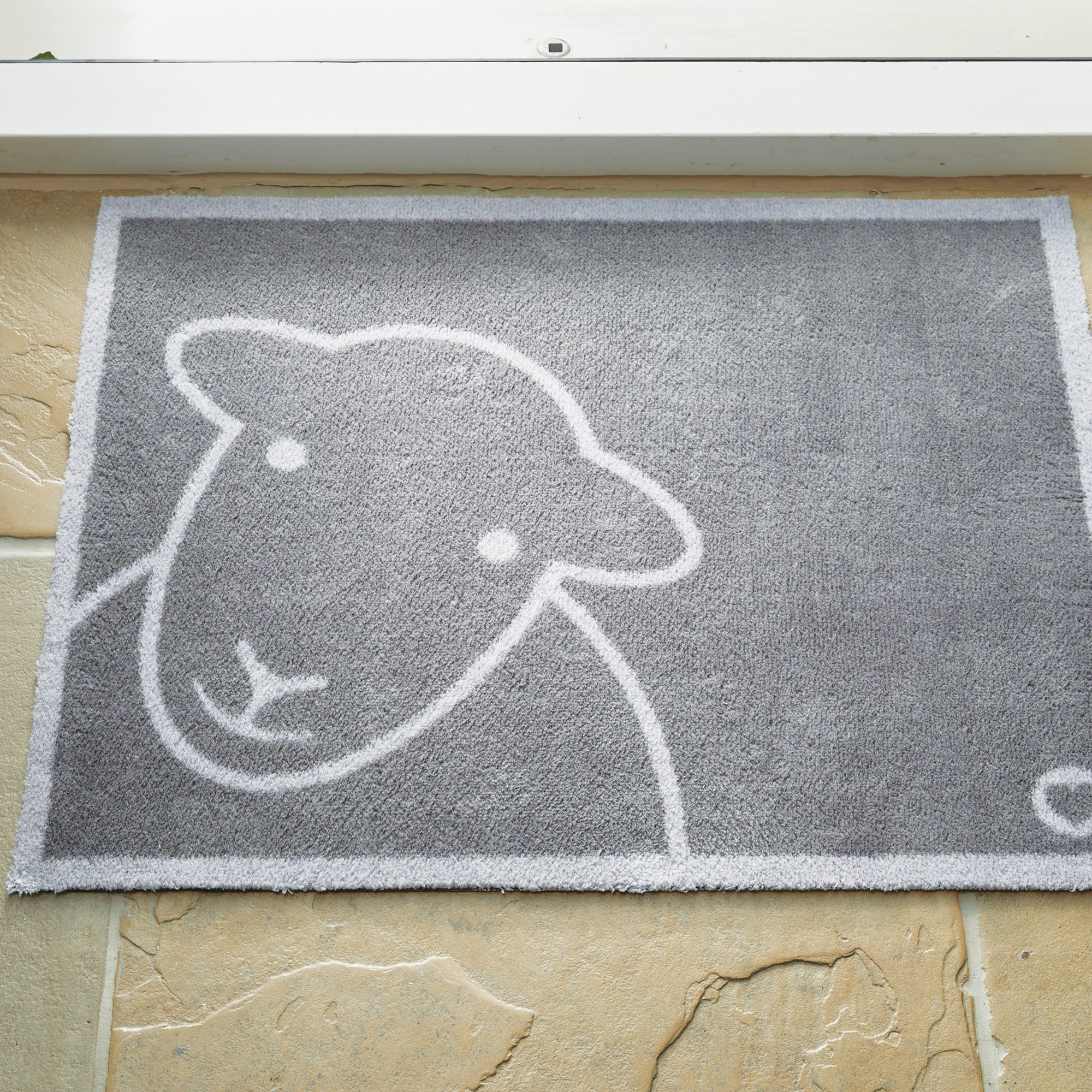 Hug Rug Herdy Hello Washable Doormat In Grey